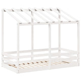 Kinderbed met bedhuis 80x160 cm massief grenenhout wit