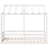 Kinderbed met bedhuis 80x160 cm massief grenenhout wit