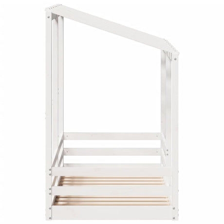 Kinderbed met bedhuis 80x160 cm massief grenenhout wit