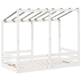 Kinderbed met bedhuis 80x160 cm massief grenenhout wit