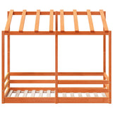 Kinderbed met bedhuis 80x160 cm massief grenenhout wasbruin
