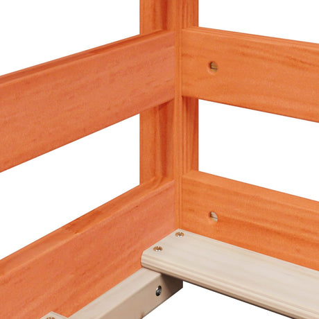 Kinderbed met bedhuis 80x160 cm massief grenenhout wasbruin