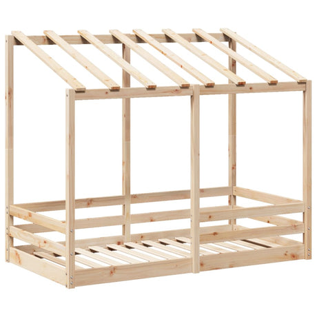Kinderbed met bedhuis 70x140 cm massief grenenhout