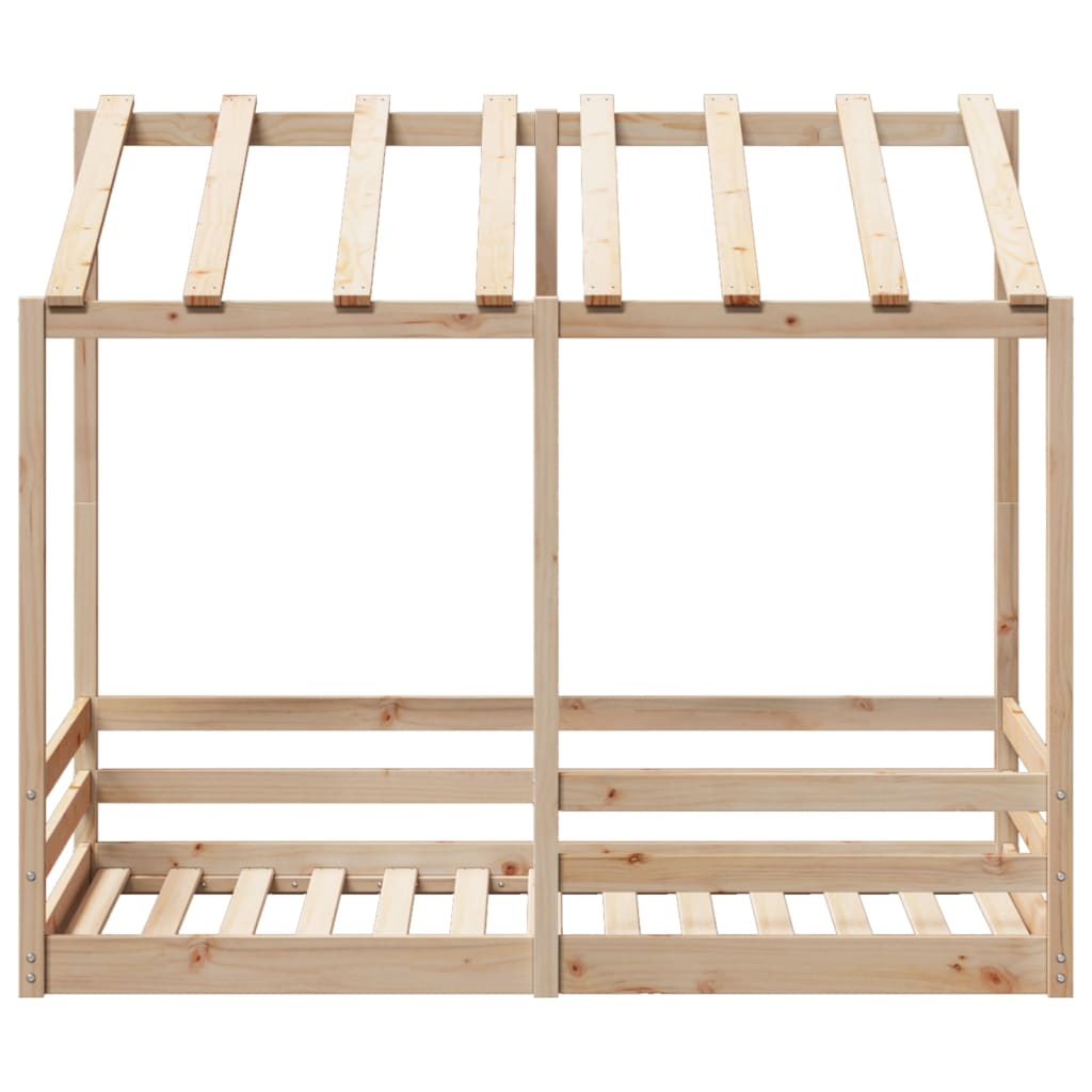 Kinderbed met bedhuis 70x140 cm massief grenenhout