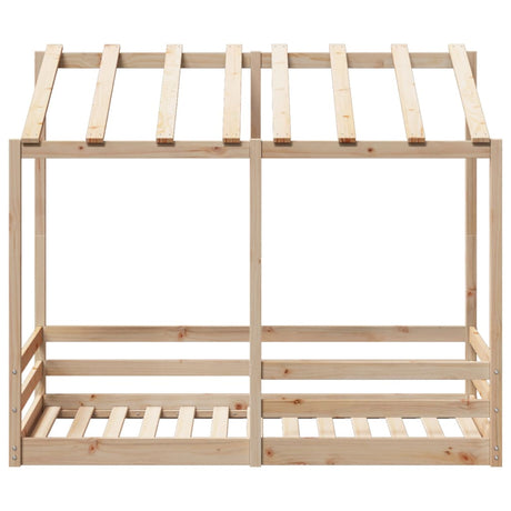 Kinderbed met bedhuis 70x140 cm massief grenenhout