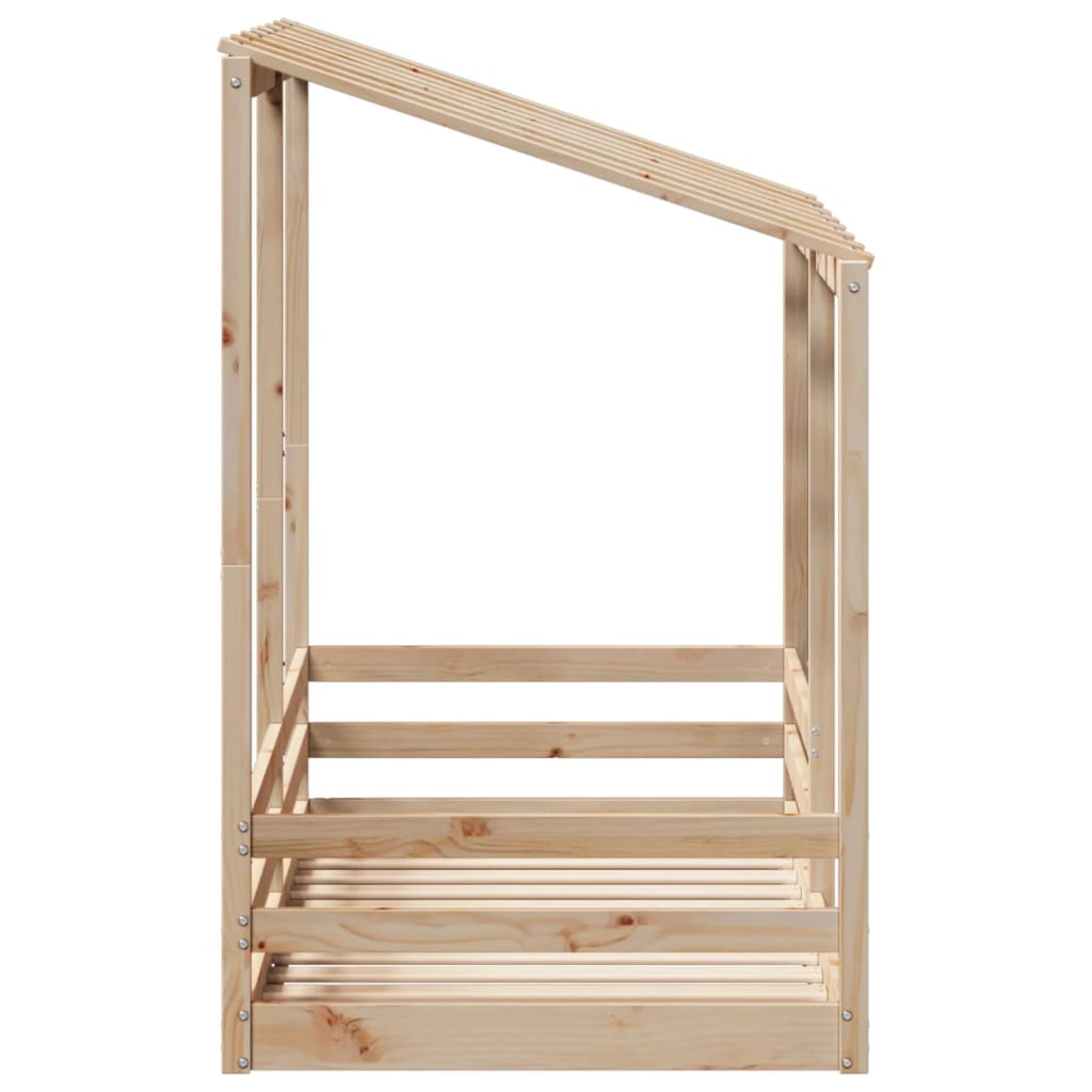 Kinderbed met bedhuis 70x140 cm massief grenenhout