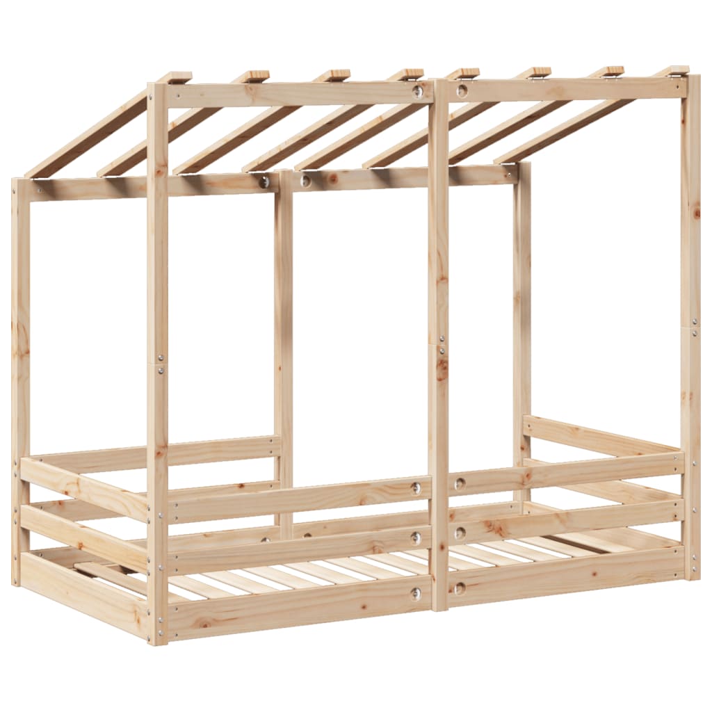 Kinderbed met bedhuis 70x140 cm massief grenenhout