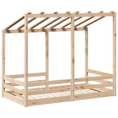 Kinderbed met bedhuis 70x140 cm massief grenenhout