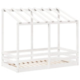 Kinderbed met bedhuis 70x140 cm massief grenenhout wit