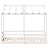 Kinderbed met bedhuis 70x140 cm massief grenenhout wit