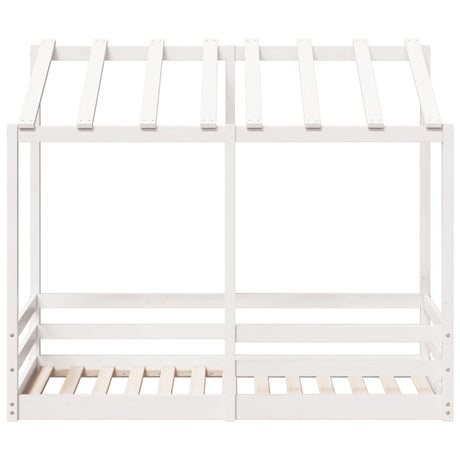 Kinderbed met bedhuis 70x140 cm massief grenenhout wit