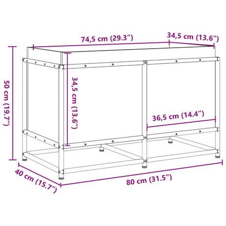 Plantenbak 80x40x50 cm massief grenenhout wasbruin