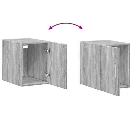 Wandkast 30x42,5x40 cm bewerkt hout grijs sonoma eikenkleurig - AllerleiShop