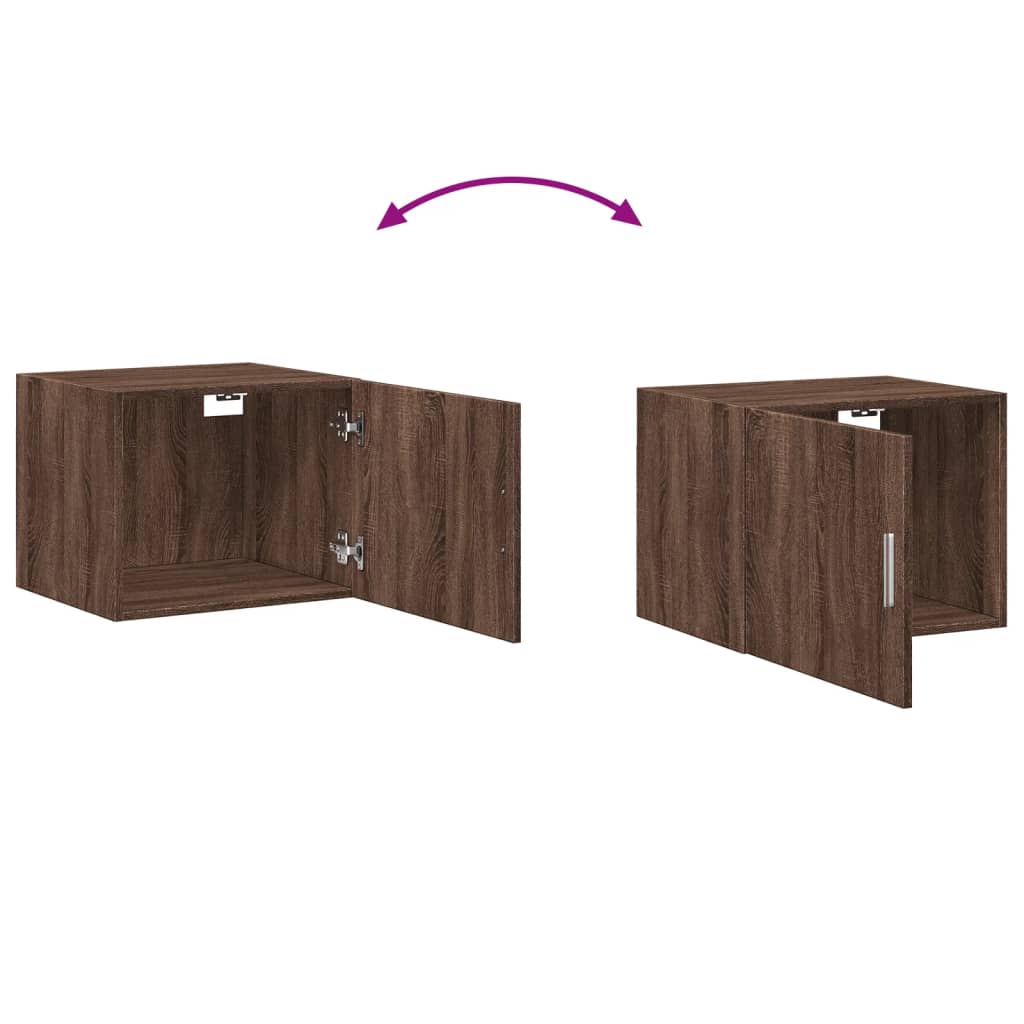 Wandkast 50x42,5x40 cm bewerkt hout bruin eikenkleur - AllerleiShop