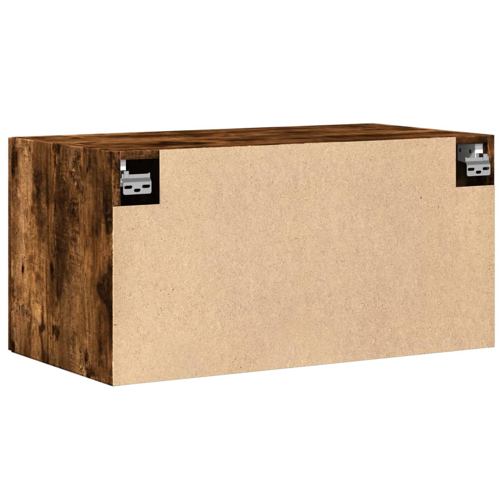 Wandkast 80x42,5x40 cm bewerkt hout gerookt eikenkleurig - AllerleiShop