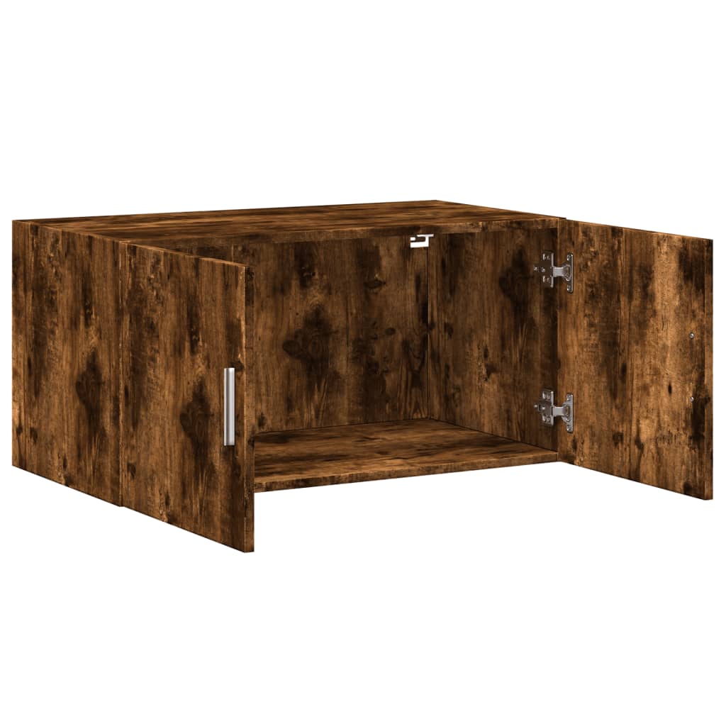 Wandkast 80x42,5x40 cm bewerkt hout gerookt eikenkleurig - AllerleiShop