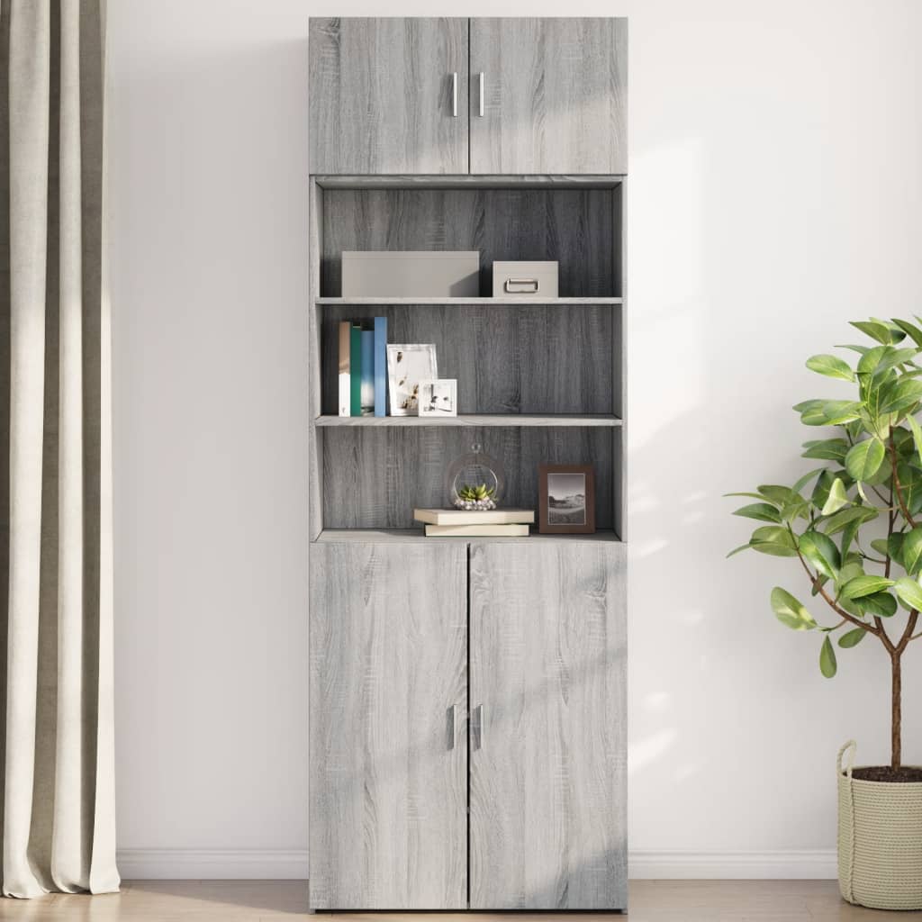 Wandkast 80x42,5x40 cm bewerkt hout grijs sonoma eikenkleurig - AllerleiShop