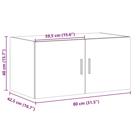 Wandkast 80x42,5x40 cm bewerkt hout grijs sonoma eikenkleurig - AllerleiShop