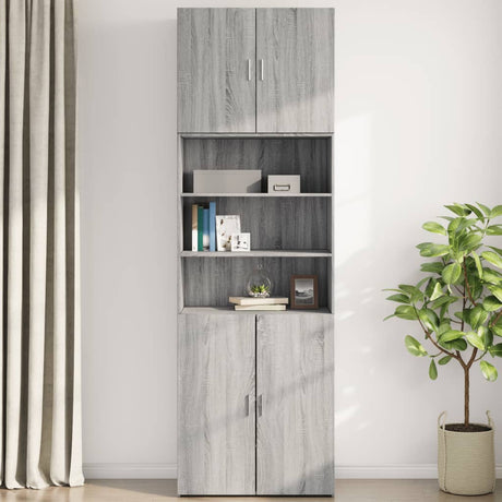 Wandkast 80x42,5x64 cm bewerkt hout grijs sonoma eikenkleurig - AllerleiShop