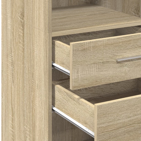 Hoge kast 30x42,5x124 cm bewerkt hout sonoma eikenkleurig - AllerleiShop