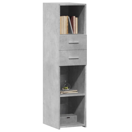 Hoge kast 30x42,5x124 cm bewerkt hout betongrijs - AllerleiShop