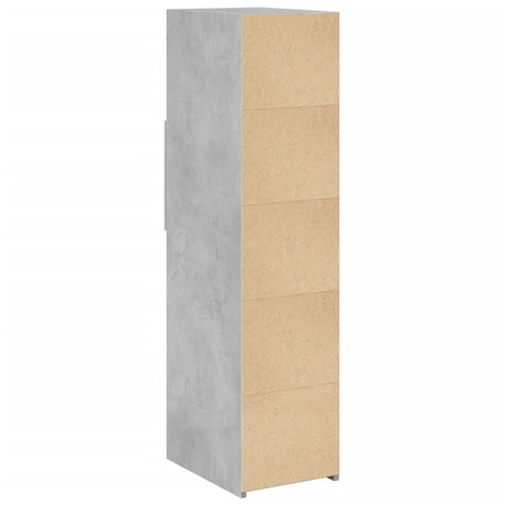 Hoge kast 30x42,5x124 cm bewerkt hout betongrijs - AllerleiShop