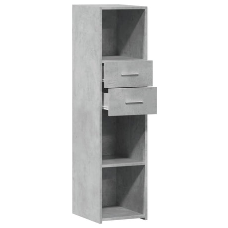 Hoge kast 30x42,5x124 cm bewerkt hout betongrijs - AllerleiShop