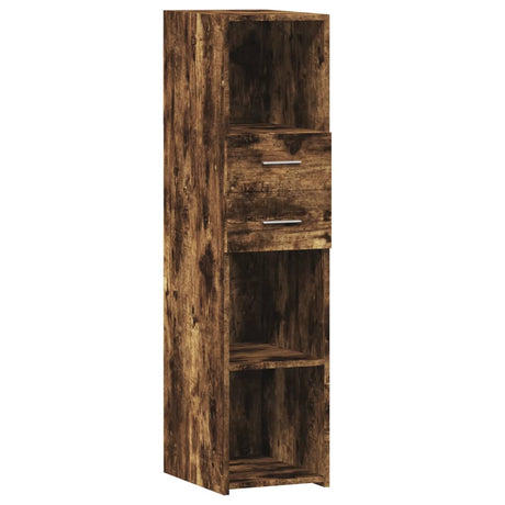 Hoge kast 30x42,5x124 cm bewerkt hout gerookt eikenkleurig - AllerleiShop