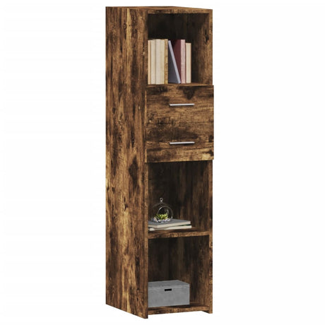 Hoge kast 30x42,5x124 cm bewerkt hout gerookt eikenkleurig - AllerleiShop