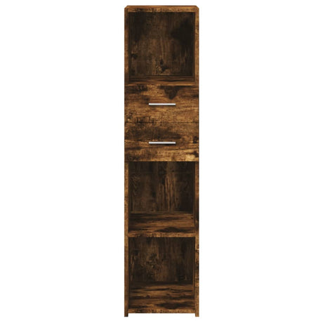 Hoge kast 30x42,5x124 cm bewerkt hout gerookt eikenkleurig - AllerleiShop