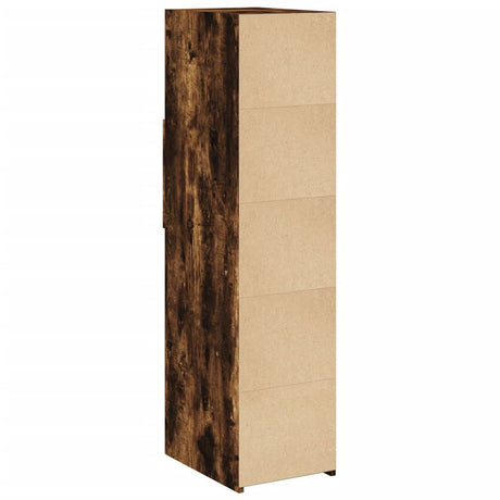 Hoge kast 30x42,5x124 cm bewerkt hout gerookt eikenkleurig - AllerleiShop