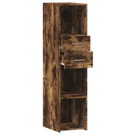 Hoge kast 30x42,5x124 cm bewerkt hout gerookt eikenkleurig - AllerleiShop