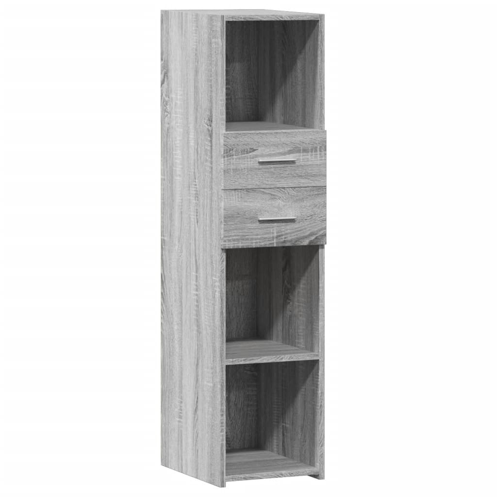 Hoge kast 30x42,5x124 cm bewerkt hout grijs sonoma eikenkleur - AllerleiShop