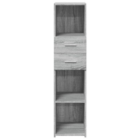 Hoge kast 30x42,5x124 cm bewerkt hout grijs sonoma eikenkleur - AllerleiShop