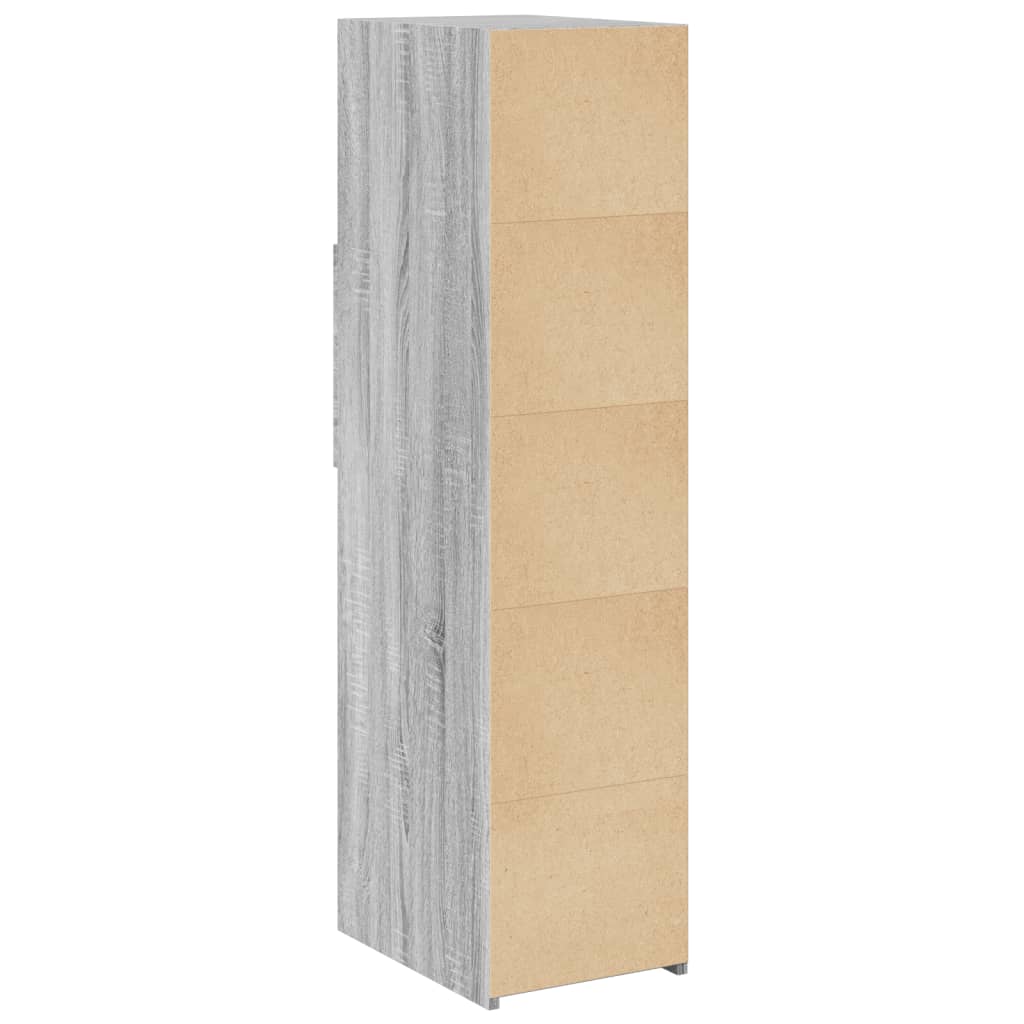 Hoge kast 30x42,5x124 cm bewerkt hout grijs sonoma eikenkleur - AllerleiShop