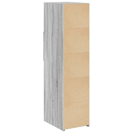 Hoge kast 30x42,5x124 cm bewerkt hout grijs sonoma eikenkleur - AllerleiShop