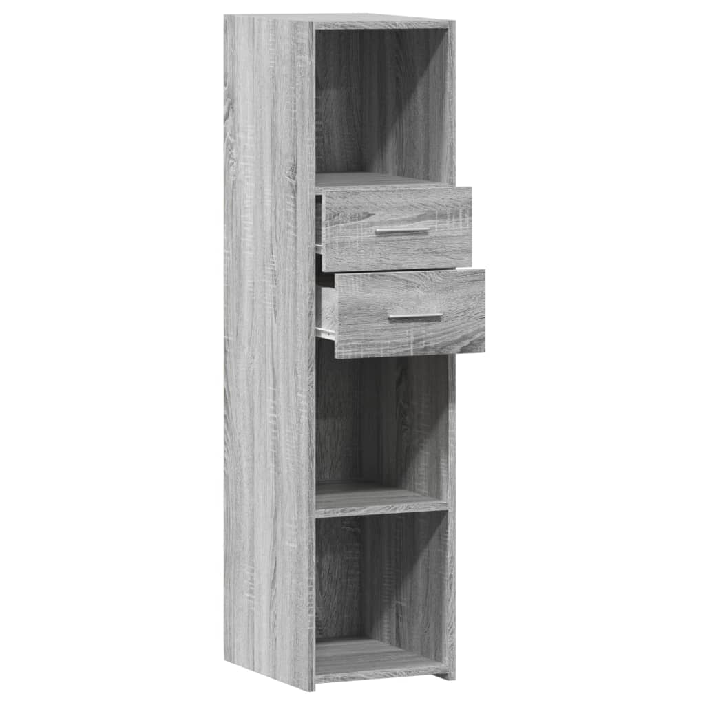 Hoge kast 30x42,5x124 cm bewerkt hout grijs sonoma eikenkleur - AllerleiShop