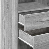 Hoge kast 30x42,5x124 cm bewerkt hout grijs sonoma eikenkleur - AllerleiShop