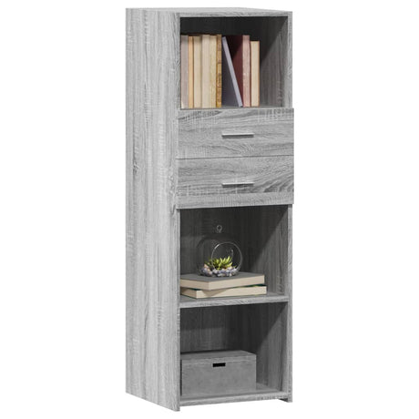 Hoge kast 40x42,5x124 cm bewerkt hout grijs sonoma eikenkleurig - AllerleiShop