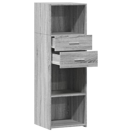 Hoge kast 40x42,5x124 cm bewerkt hout grijs sonoma eikenkleurig - AllerleiShop