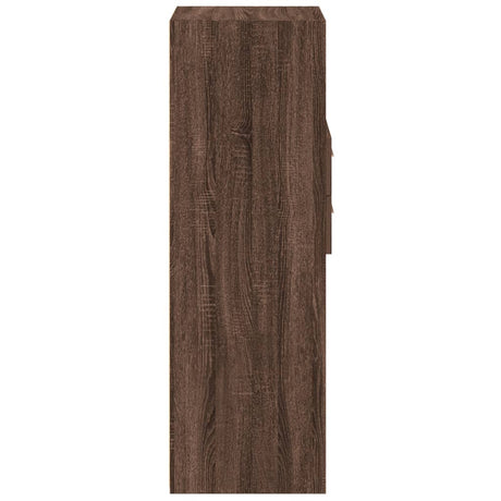 Hoge kast 40x42,5x124 cm bewerkt hout bruin eikenkleurig - AllerleiShop