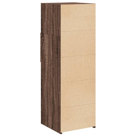 Hoge kast 40x42,5x124 cm bewerkt hout bruin eikenkleurig - AllerleiShop