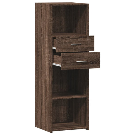 Hoge kast 40x42,5x124 cm bewerkt hout bruin eikenkleurig - AllerleiShop