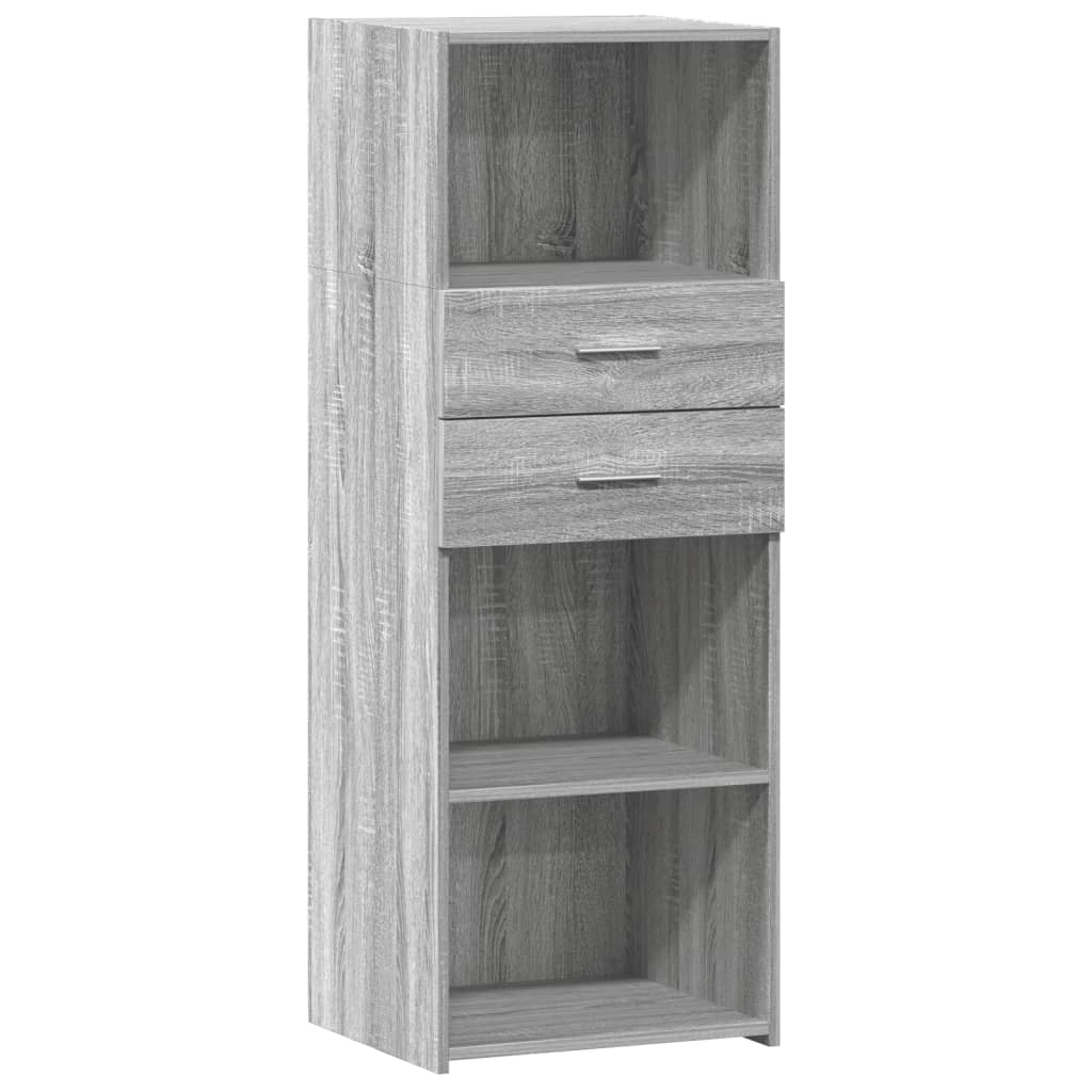 Hoge kast 45x42,5x124 cm bewerkt hout grijs sonoma eikenkleurig - AllerleiShop