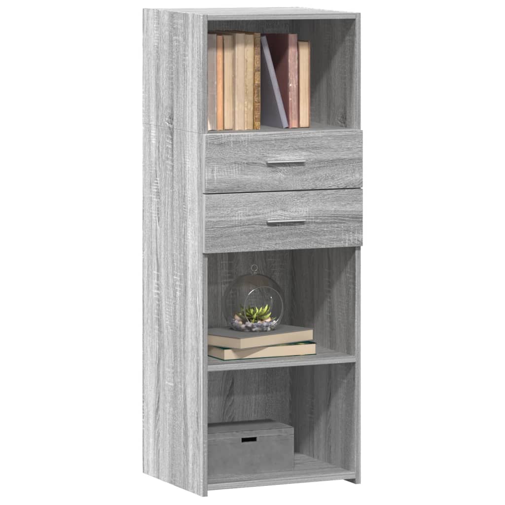 Hoge kast 45x42,5x124 cm bewerkt hout grijs sonoma eikenkleurig - AllerleiShop