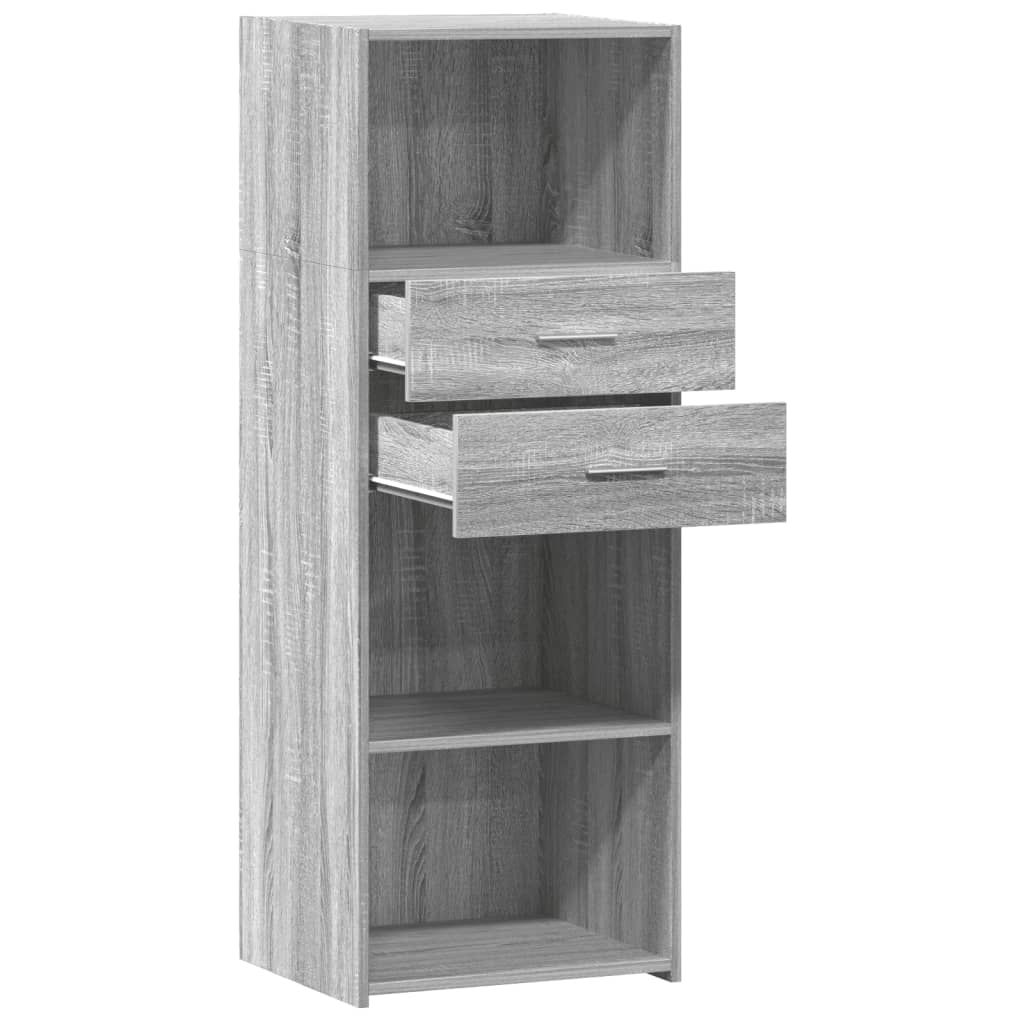 Hoge kast 45x42,5x124 cm bewerkt hout grijs sonoma eikenkleurig - AllerleiShop