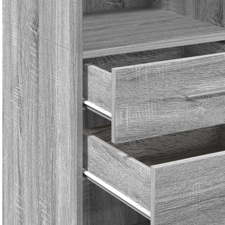 Hoge kast 45x42,5x124 cm bewerkt hout grijs sonoma eikenkleurig - AllerleiShop