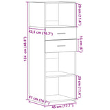 Hoge kast 45x42,5x124 cm bewerkt hout grijs sonoma eikenkleurig - AllerleiShop