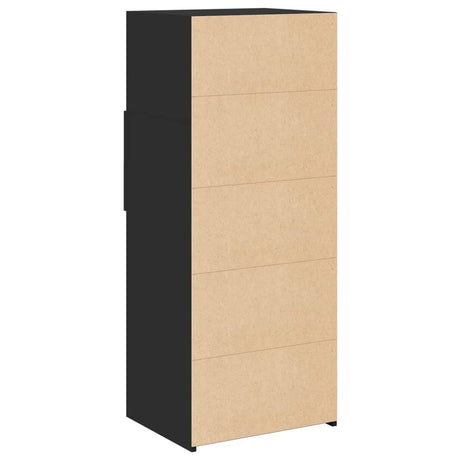 Hoge kast 50x42,5x124 cm bewerkt hout zwart - AllerleiShop