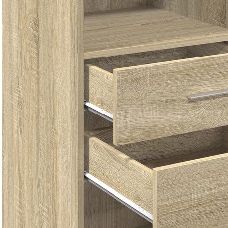 Hoge kast 50x42,5x124 cm bewerkt hout sonoma eikenkleurig - AllerleiShop